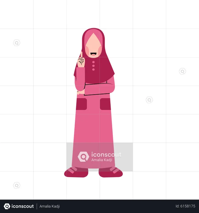 Muslim girl with solution  Illustration