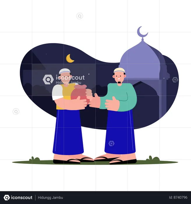 Muslim giving zakat  Illustration