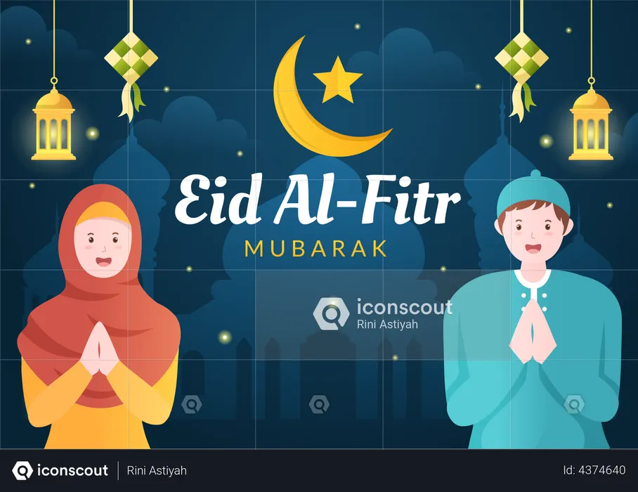 Muslim Greetings  Illustration