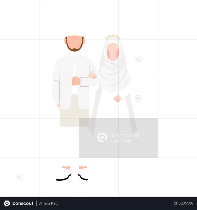 Muslim groom and bride  Illustration