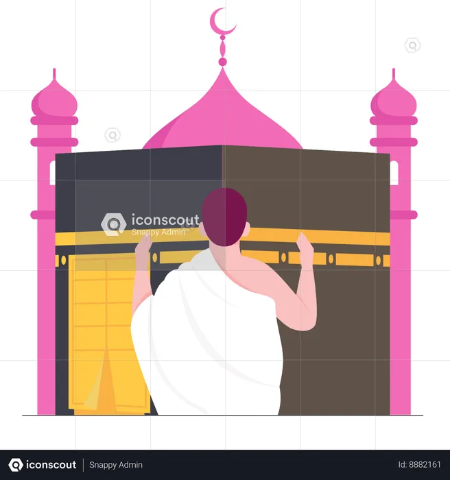 Muslim man doing muslim prayer  Illustration