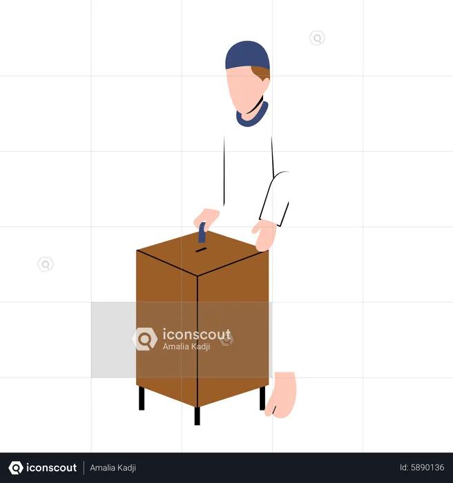 Muslim Man Paying Zakat  Illustration