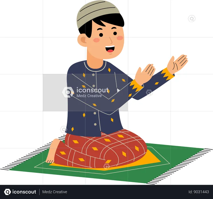 Muslim man pray  Illustration