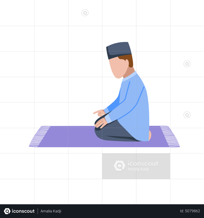 Best Premium Muslim man praying position Illustration download in PNG ...