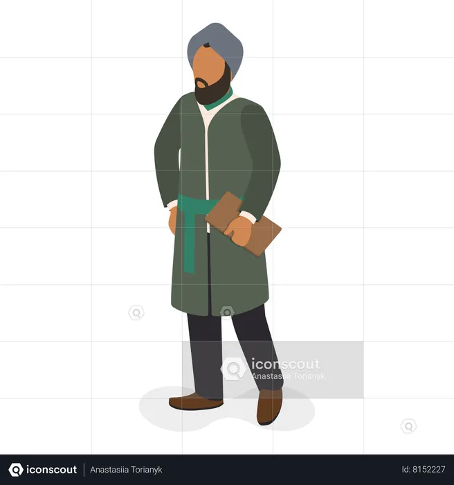 Muslim man with book  Illustration