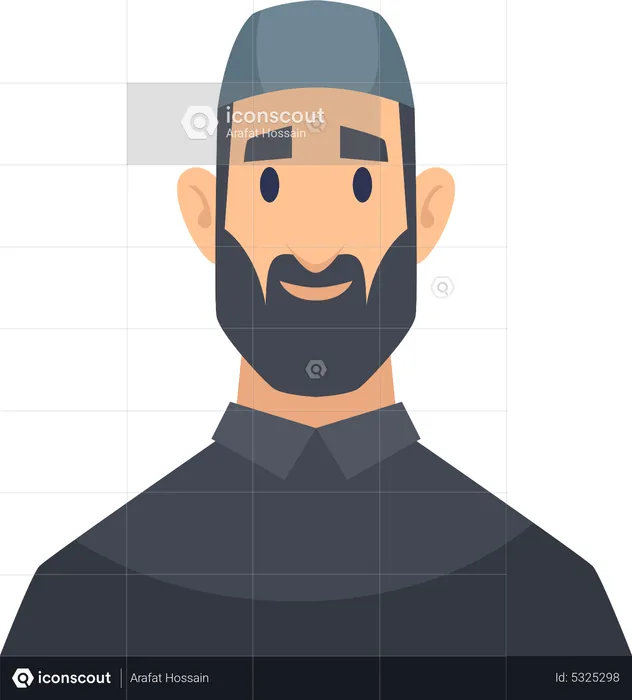 Muslim man with cap  Illustration