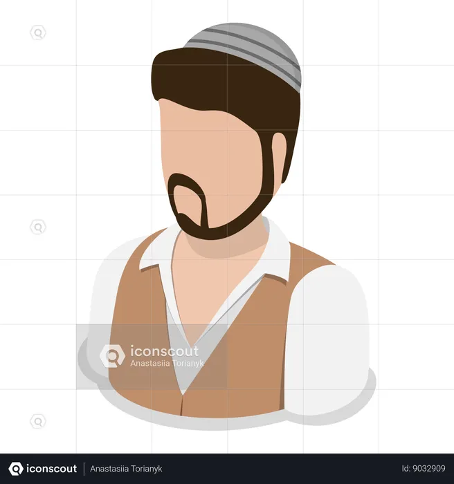 Muslim man with hat  Illustration