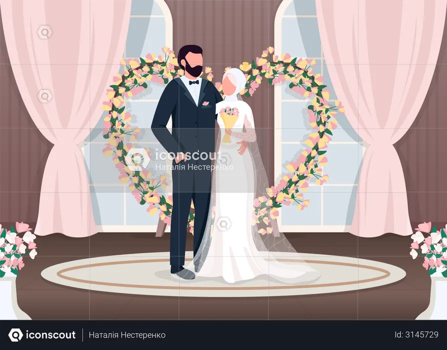 Muslim newlyweds  Illustration