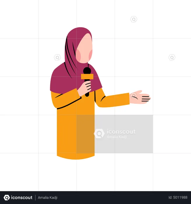 Muslim news reporter  Illustration