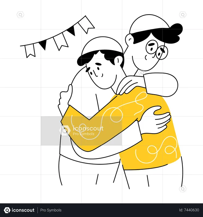 Muslim people doing Eid Greetings  Illustration