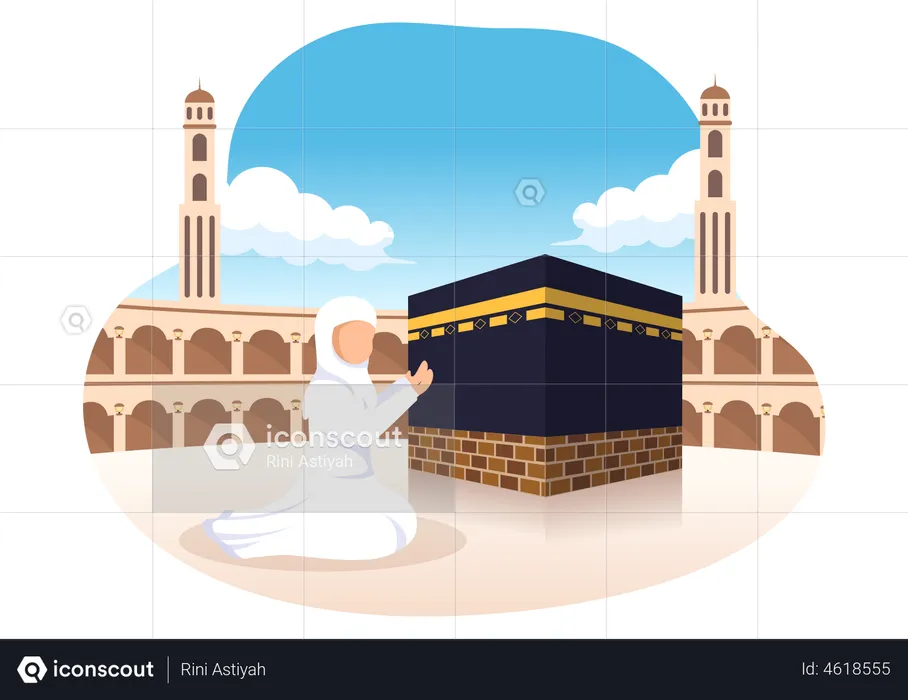 Muslim person praying  Illustration