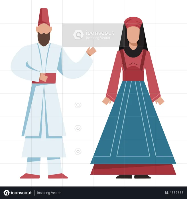 Muslim priest couple  Illustration