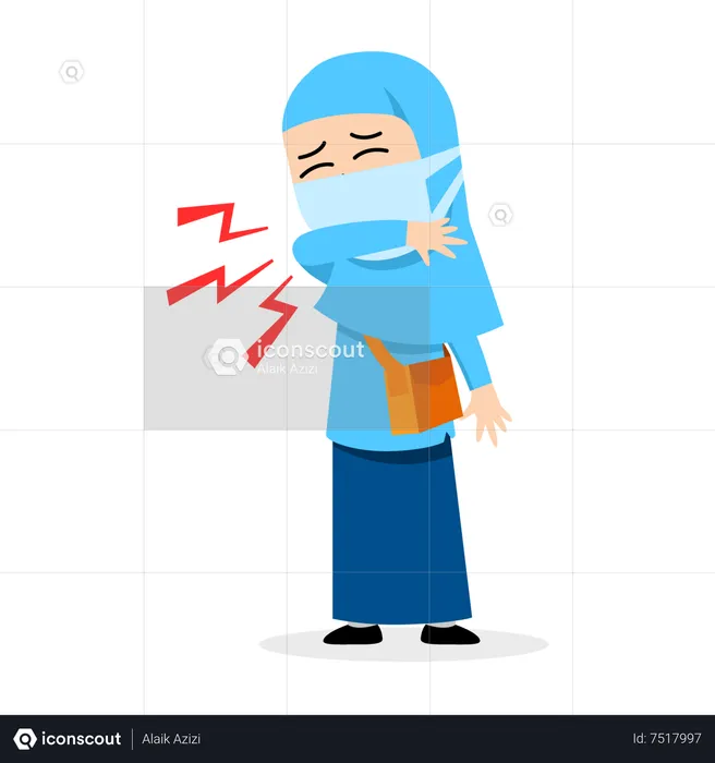 Muslim student avoid of flu spread  Illustration