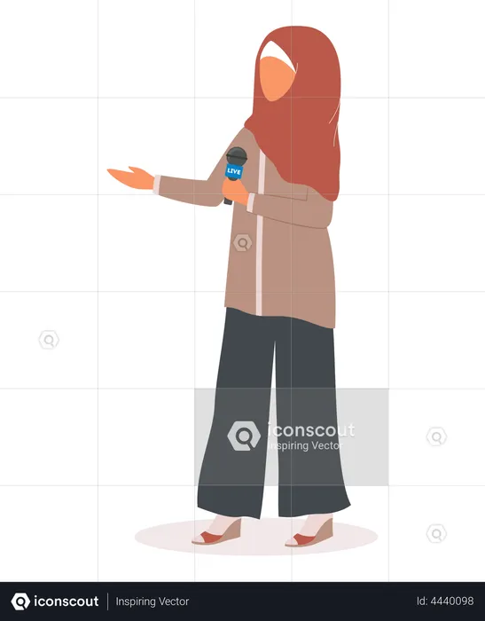 Muslim TV journalist  Illustration