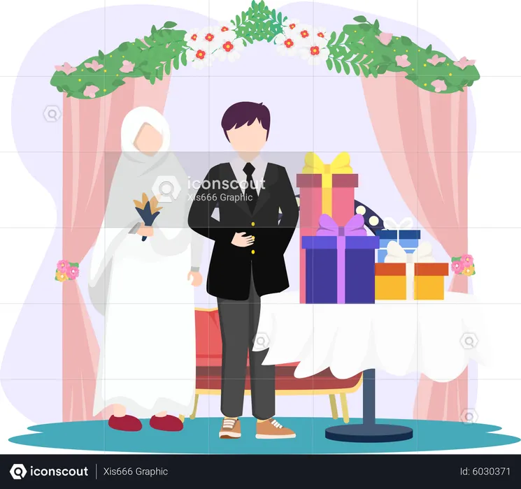 Muslim Wedding Reception  Illustration