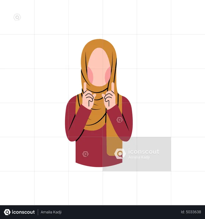 Muslim woman ask to stay focused  Illustration