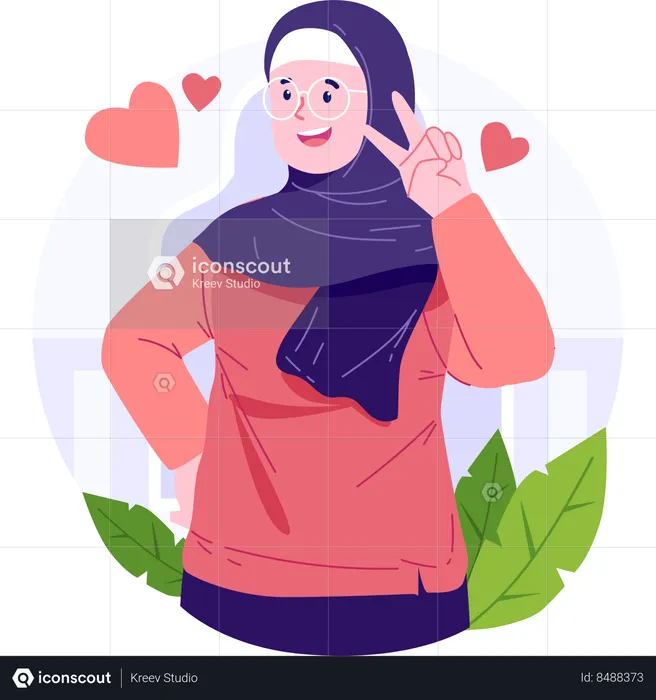 Muslim Woman Character Illustration  Illustration