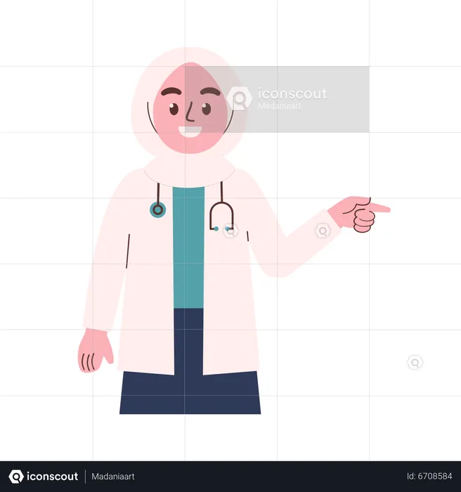 Muslim Woman Doctor  Illustration