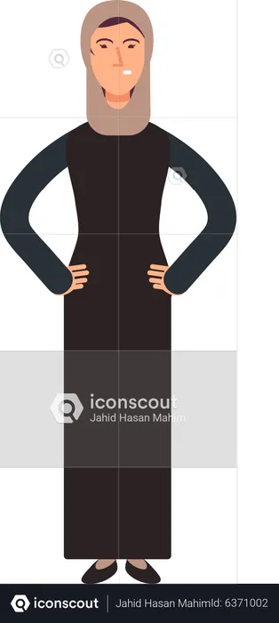 Muslim woman doing ignore gesture  Illustration