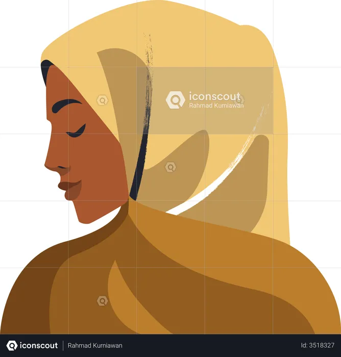 Muslim woman doing prayer pose  Illustration