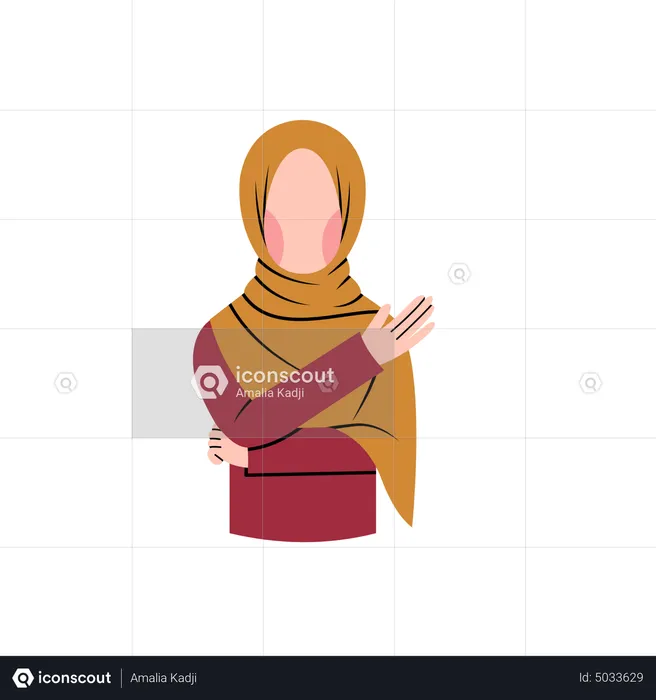 Muslim woman explaining  Illustration