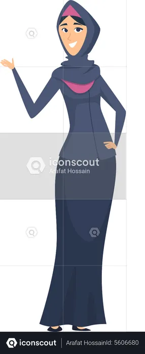 Muslim woman greeting  Illustration