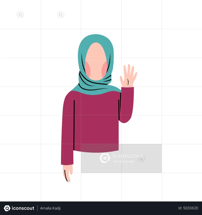 Muslim woman greeting with hi  Illustration