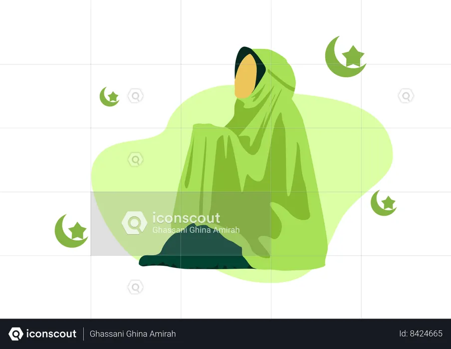 Muslim Woman Praying  Illustration