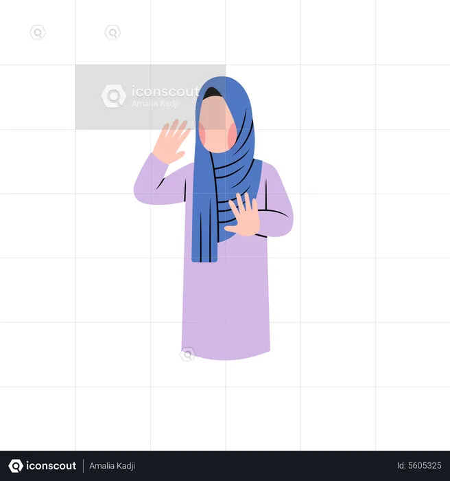 Muslim Woman Saying No  Illustration