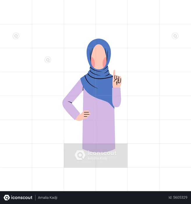 Muslim Woman Saying Stop  Illustration