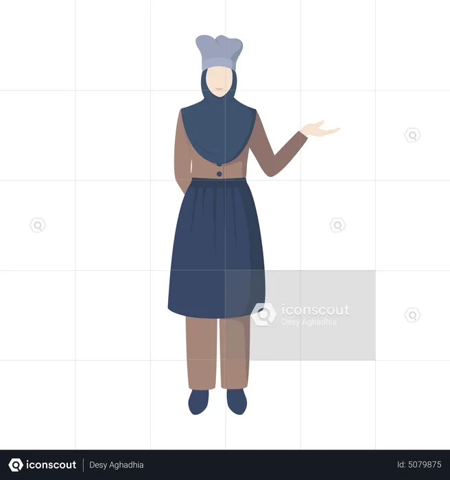 Muslim Woman showing something  Illustration