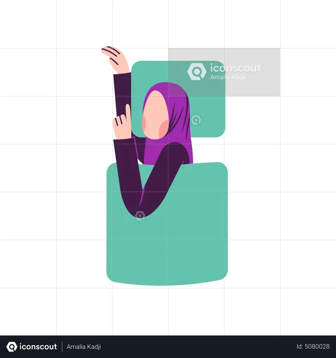 Muslim woman sleep comfortably  Illustration