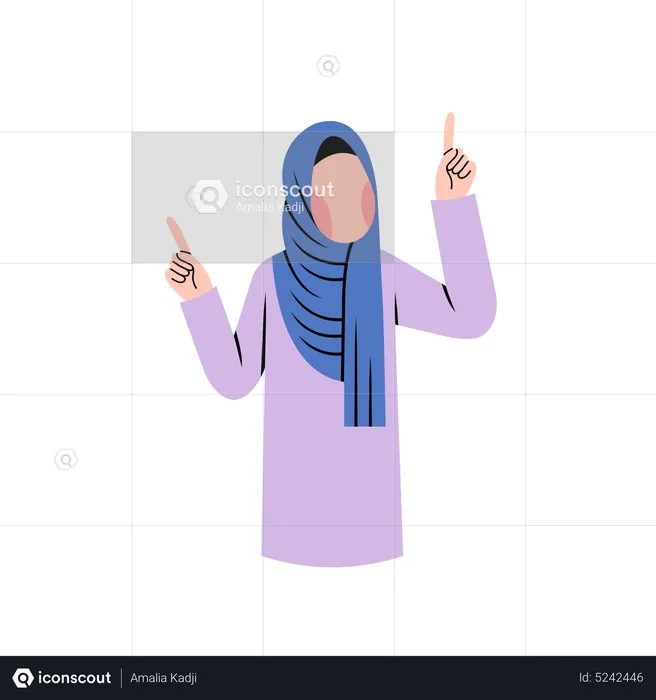 Muslim Woman Thinking  Illustration