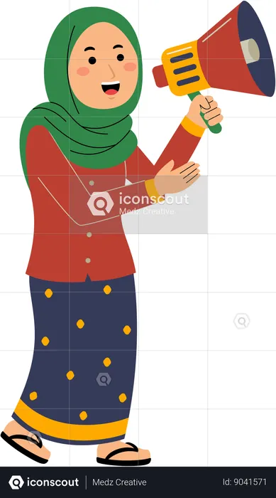 Muslim woman wake up for sahur  Illustration