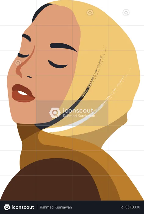 Muslim woman wearing burqa  Illustration