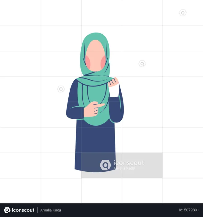 Muslim woman with injured arm  Illustration