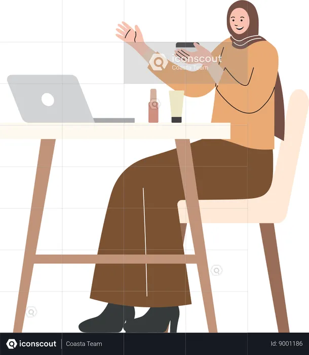 Muslim Women Content Creator 6 Beauty Vlogger  Illustration