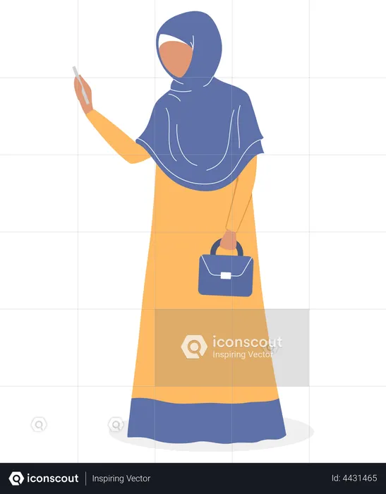 Muslimische Frau fotografiert  Illustration
