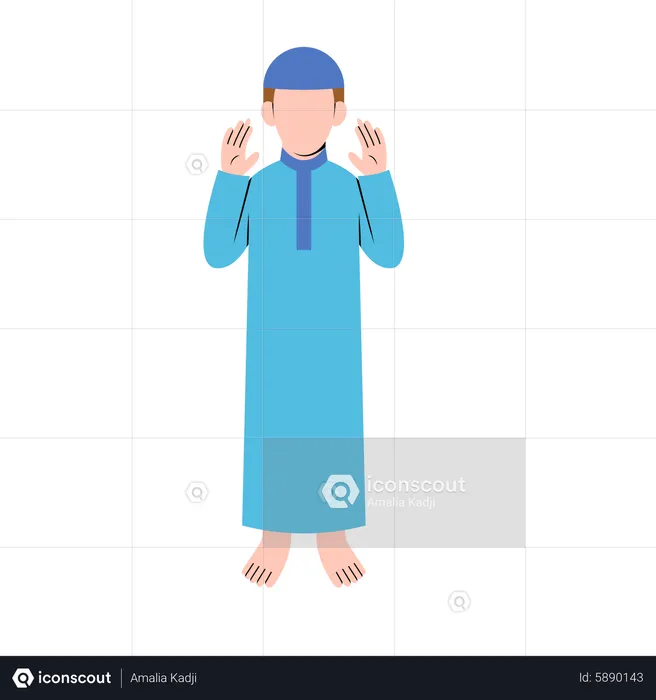 Muslimischer Mann betet  Illustration