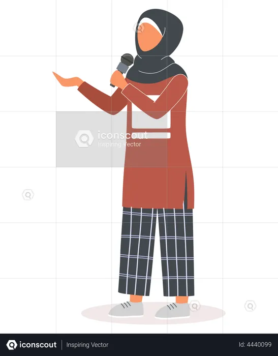 Muslimischer Nachrichtenreporter  Illustration