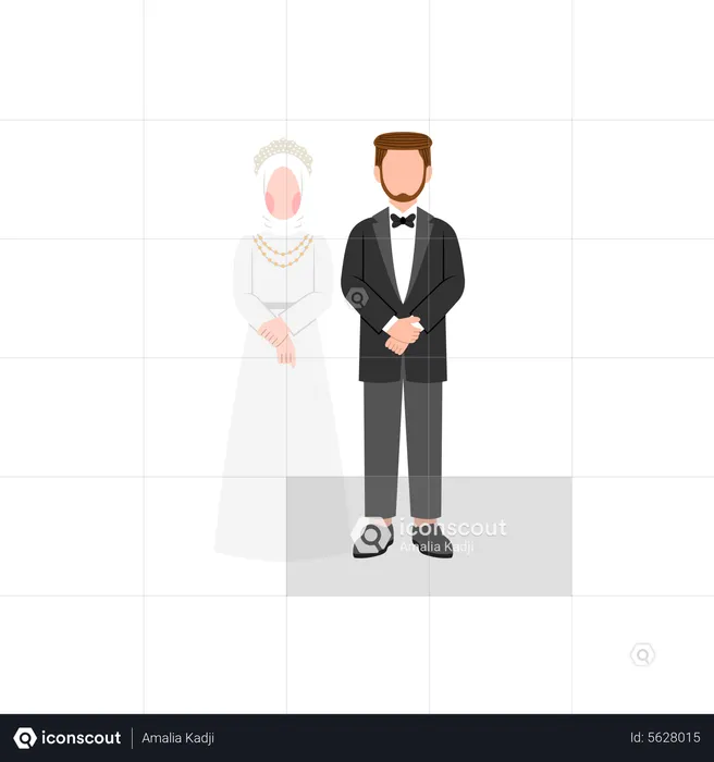 Muslimisches Paar Hochzeit  Illustration