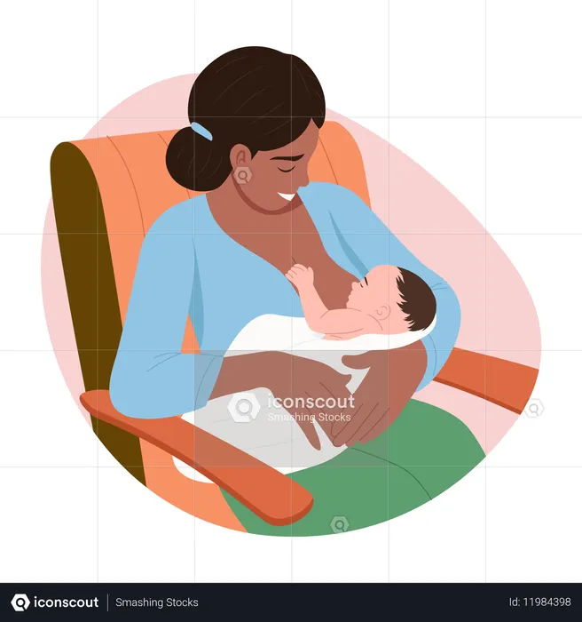 Mutter beim Stillen  Illustration
