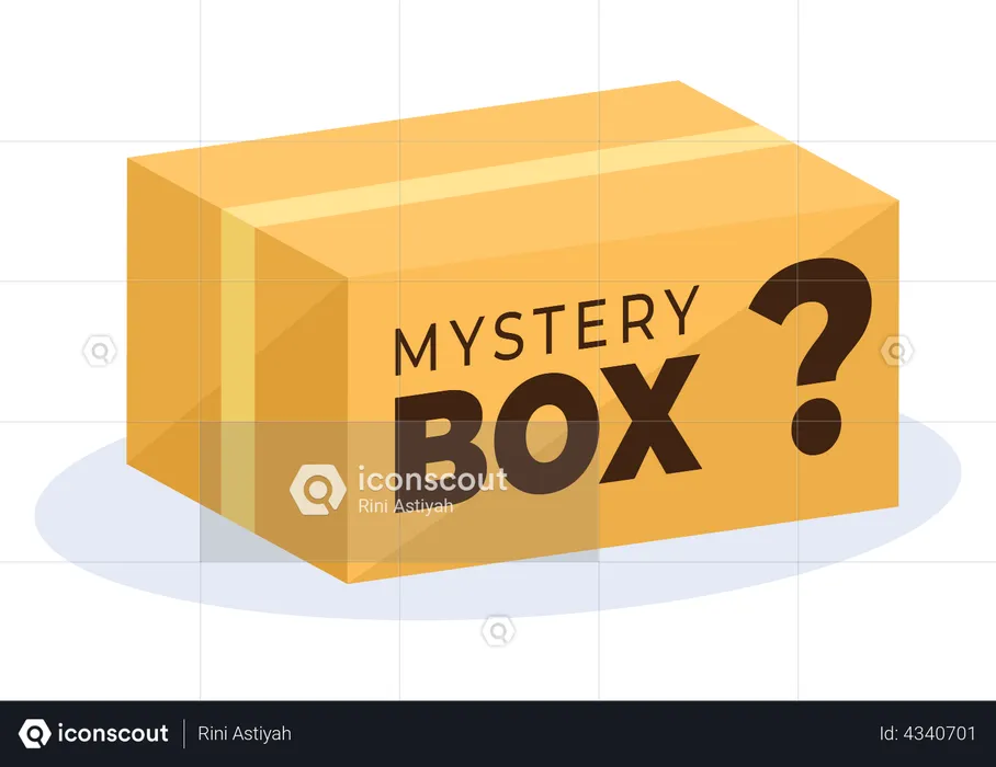 Mysterious gift box  Illustration