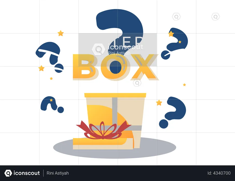 Mystery Gift Box  Illustration