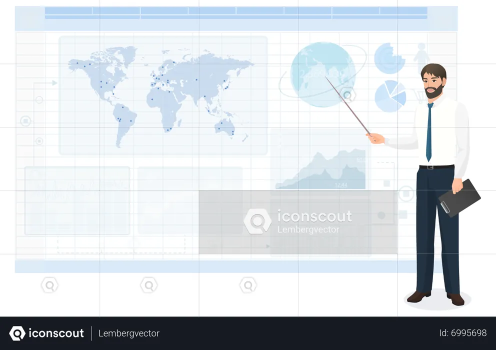 Nachrichtenreporter gibt Wetternachrichten  Illustration