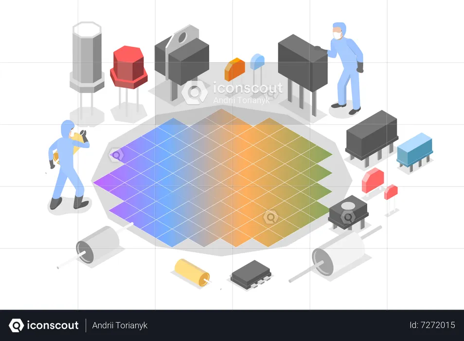 Nanotechnologie-CPU-Fabrik  Illustration