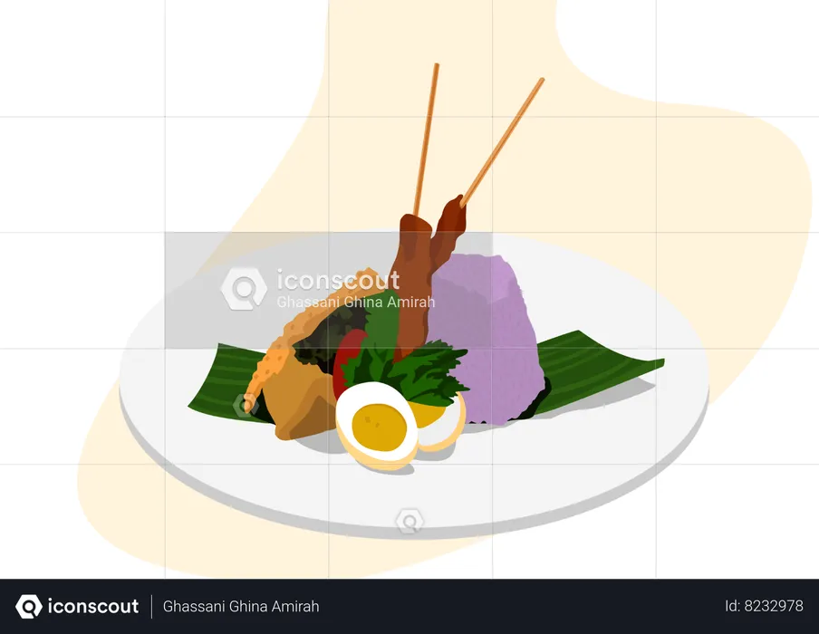 Nasi Subut d'Indonésie  Illustration