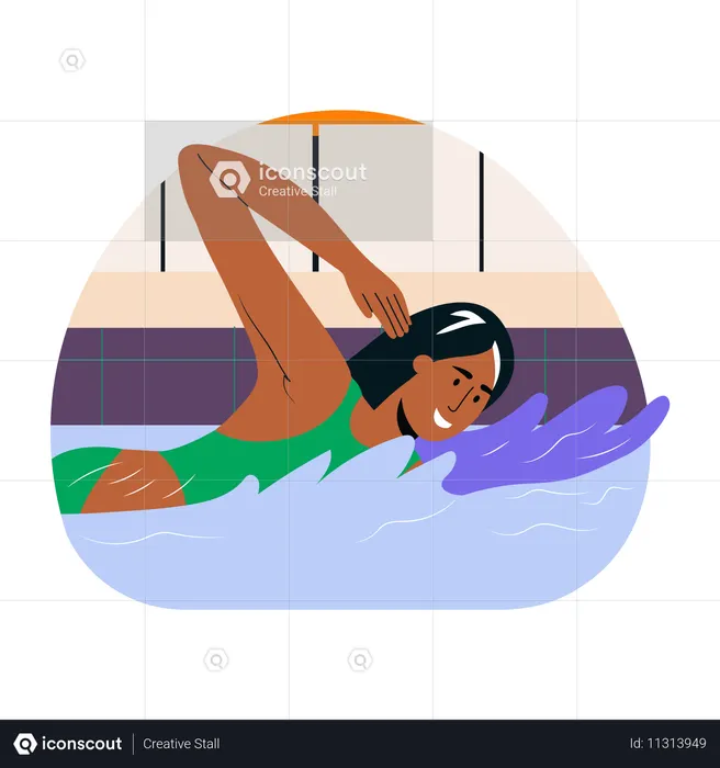 Natação feminina  Ilustração