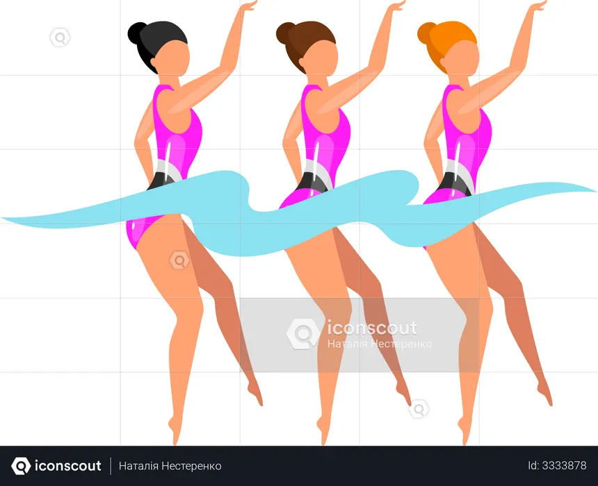 Natación sincronizada  Ilustración