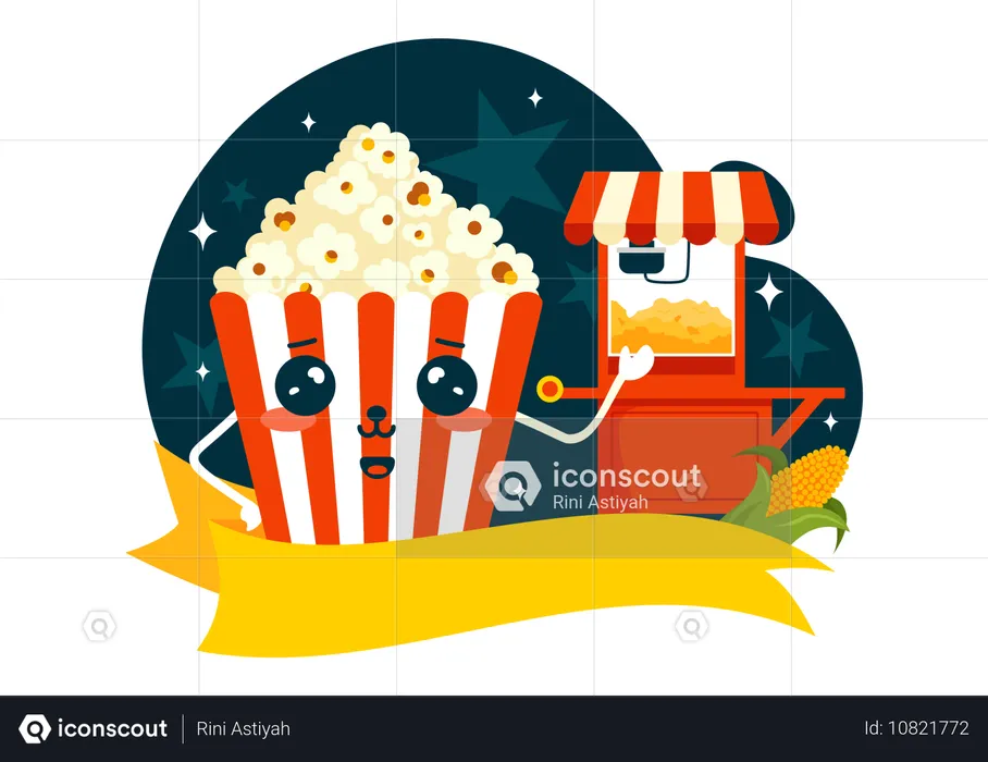 National Popcorn Day  Illustration